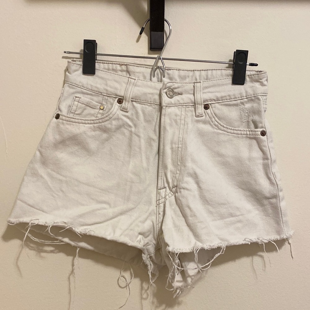 &Denim white jean cutoff shorts, 2